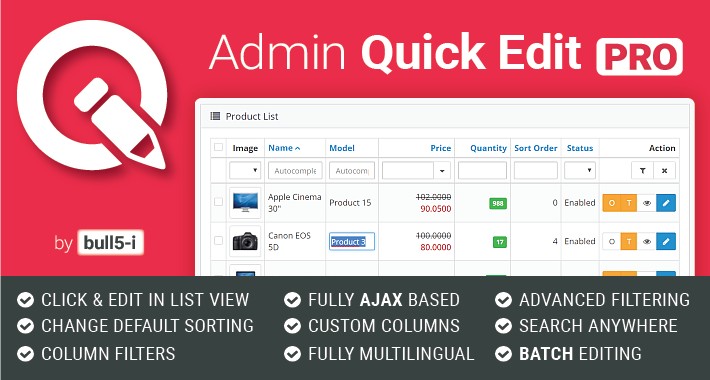 Module admin. Quick Edit. Admin Pro. OPENCART редактор. Плагин item Edit.